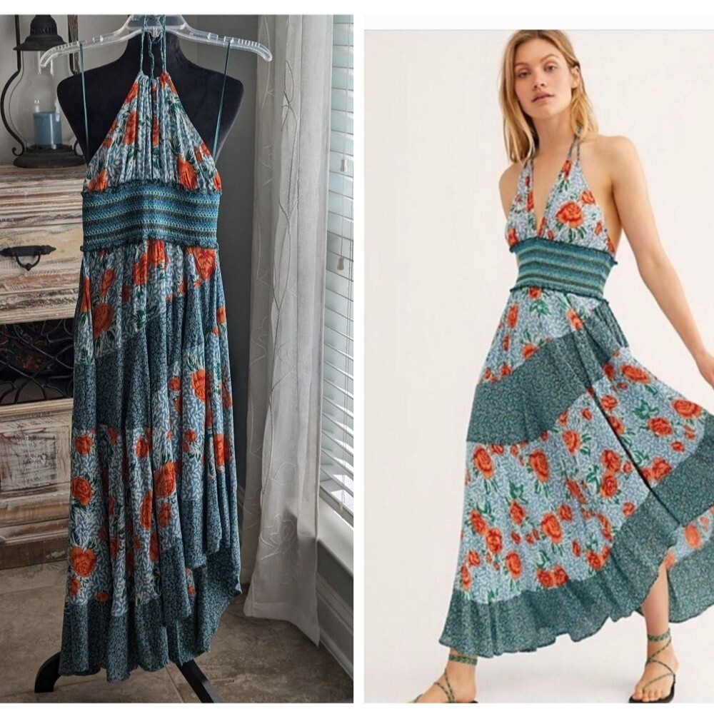 NWT Free People Halter Tiered Maxi Dress Size XS